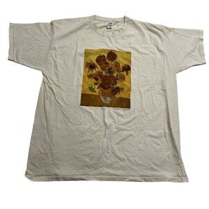 Fruit of the Loom Vincent's Sunflowers T-Shirt in Cream